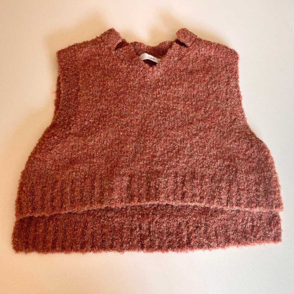Zara Pink Cropped Sweater Vest